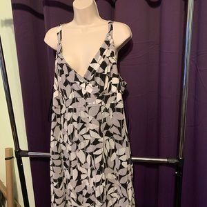 Gray white and black dress